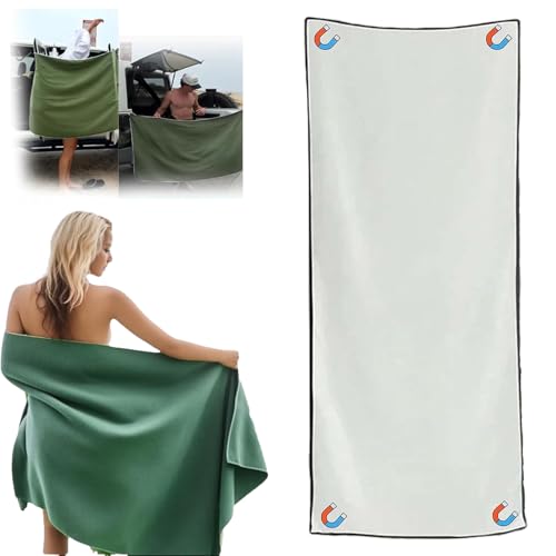 Magnetisches badetuch für den außenbereich, Outdoor-badetuch ,übergroßes Mikrofaser-Badetuch, mit Magnetverschluss, super saugfähig, schnell trocknend, für Strand, Reisen, Fitnessstudio (Weiß) von AiQiMinHao