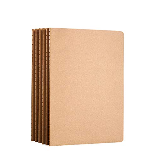 AiYoYo 6 STK Klein Notizbuch 21.0x14.3cm Notizblock Liniert(100g/m²) Kraft Cover Notizhefte Notizbücher(30 Blatt) Ideal als Tagebuch Schreibblock von AiYoYo