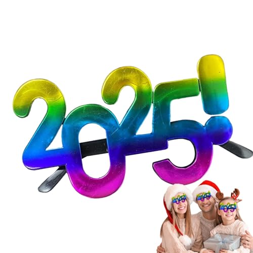 Aibyks 2025 Brillen,2025 Brillen Silvester - Zahlenbrillen Neujahrsfotografie-Requisiten,2025 Silvesterbrille, lustige Brillen, Foto-Requisiten für Erwachsene, Neujahrszubehör von Aibyks