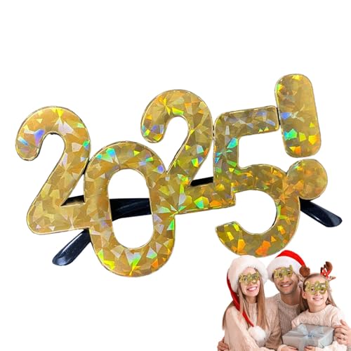 Aibyks 2025 Brillen Neujahr,2025 Neujahrsbrillen - Frohes Neues Jahr Zahlenbrille Foto Requisite,Kreative lustige Brille, Weihnachtsdekoration, 2025, Silvester, Fotografie-Requisiten und Zubehör von Aibyks