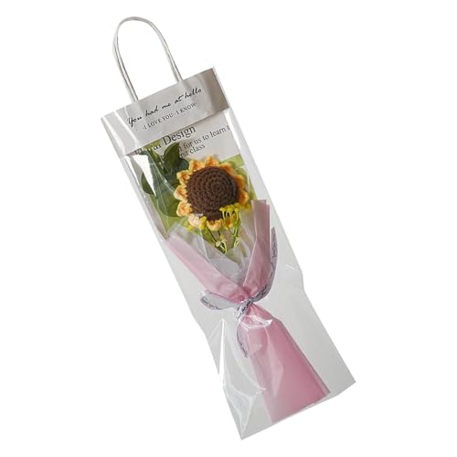 Aibyks Gehäkelter Blumenstrauß, Gehäkelter Sonnenblumenstrauß - Kreativer gestrickter Blumenstrauß, fertige Häkelblume | Künstliche Blumen für Abiturienten und Universitätsabsolventen für von Aibyks