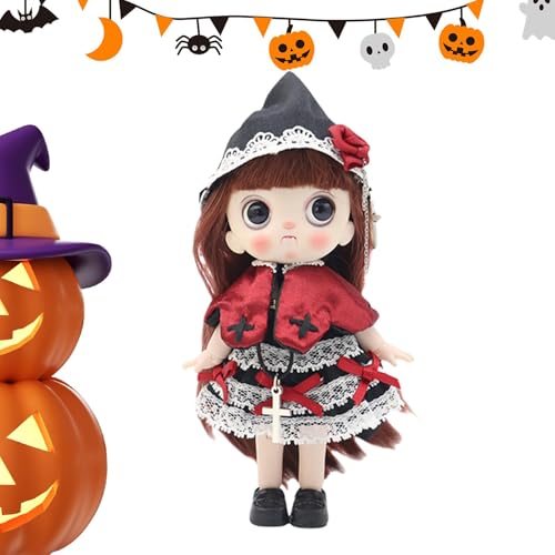 Aibyks Gelenkpuppe, Gelenkmädchenpuppe - Halloween-Flexible Mädchenpuppe - Move Joints Actionfiguren, komplettes Puppenset mit Kleidung für Kinder, Mädchen, Freunde von Aibyks