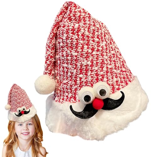 Aibyks Süße Weihnachtsmütze für Kinder,Süße Weihnachtsmütze - Weihnachtsmütze Niedliche rote Weihnachtsmütze - Holiday Decor Unisex Hirschgeweih Weihnachtsmann Weihnachtstuch für Damen und Herren von Aibyks