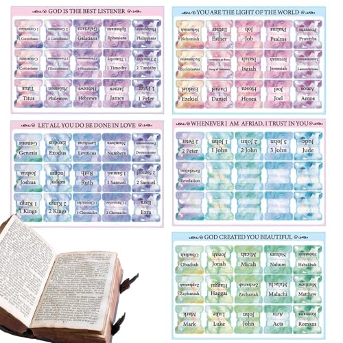 Bibel Index Etiketten – 5 Blatt Bibel Tabs Für Studienbibel | Laminierte Bibel Index Tabs, Bibel Etiketten Tabs, Bibel Tabs Für Frauen | Wasserdichtes Bibelstudienzubehör Für Männer Und Frauen (A) von Aibyks