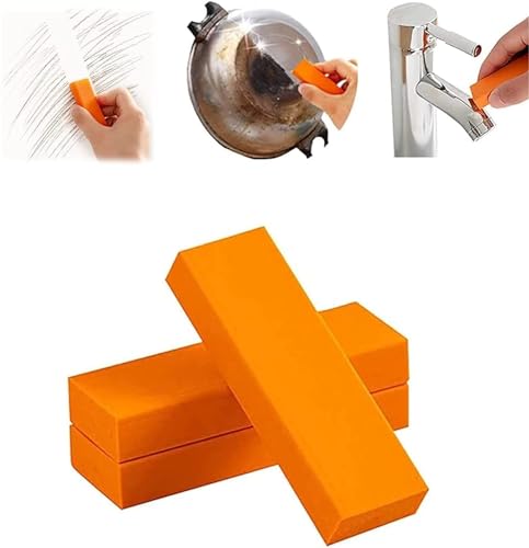 Edelstahl-Dekontaminations-Artefakt-Radiergummi, einfacher Kalk-Radiergummi, Orange, Radiergummi, Reinigungswerkzeug, Rostentferner, Gummi für Stahl, Edelstahl-Oberfläche, Küche (3 Stück) von Aicoyiu