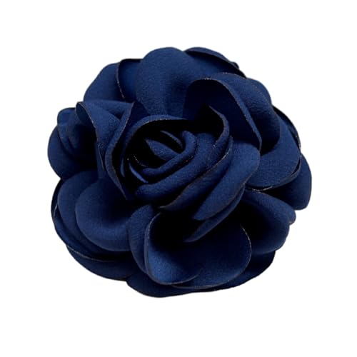 Ailan Vielseitige Blumen Corsage Brosche für stilvolle und raffinierte Looks. Blumen Broschen, Anstecknadeln, Stoff Blumen Brosche, Anstecknadel, schick und elegant, Dunkelblau von Ailan