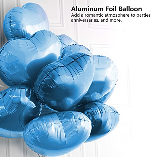 10 Stück 10 Herz Aluminium Folien Luftballons Hochzeit Geburtstags Dekor für Party Atmosphäre (Blau) von Ailgely