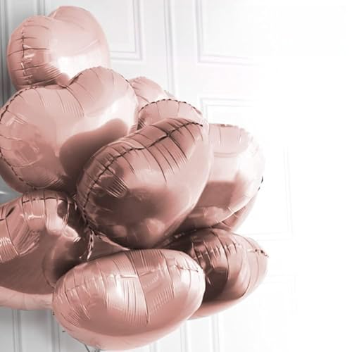 10 Stück 10 Herz Aluminium Folien Luftballons Hochzeit Geburtstags Dekor für Party Atmosphäre (Champagnergold) von Ailgely