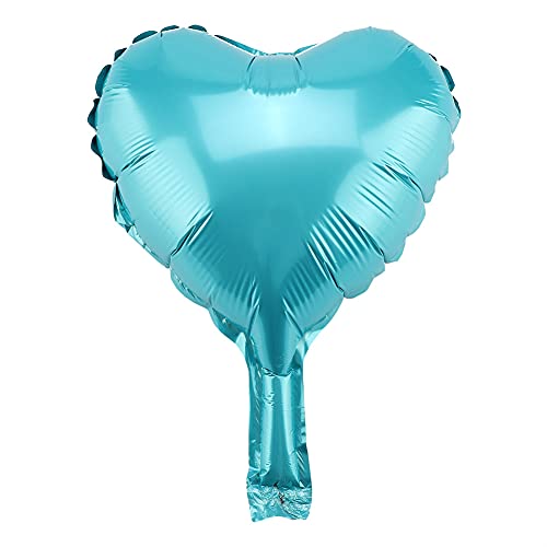 10 Stück 10 Herz Aluminium Folien Luftballons Hochzeit Geburtstags Dekor für Party Atmosphäre (Lustiges Blau) von Ailgely