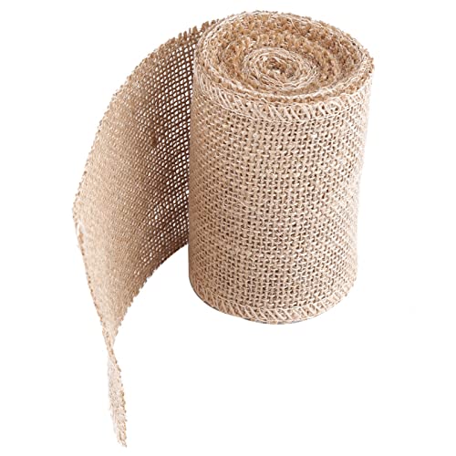 3 Arten Sackleinenrolle, Dekorativer Jute-Sackleinenstoff Zur Herstellung von Weihnachtsfeier-Ornamenten, 5 Cm Breite (Breite 10 cm, Länge 3 Meter) von Ailgely