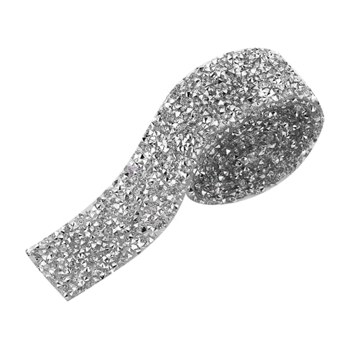 3 Cm Breiter, Funkelnder Kristall-Strass-Banding-Gürtel für DIY-Kleidung, Hochzeit, Taschen, Schuhe, Dekoration (Silberweiß) von Ailgely