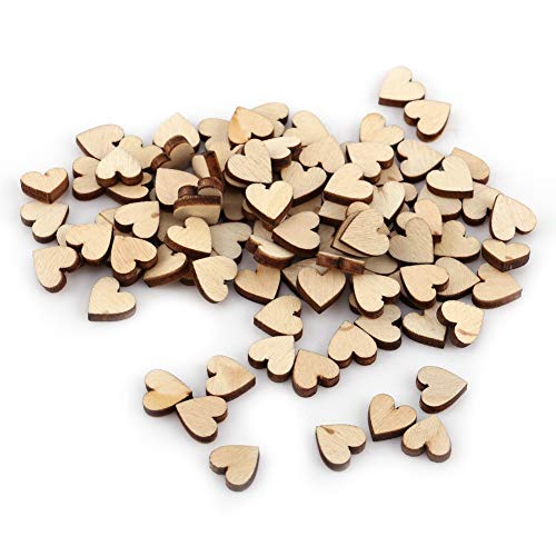 Herzformen aus Holz, 100 Stück, 10–80 Mm, Bastelverzierungen für Hochzeiten, Kunst, Scrapbooking (10mm) von Ailgely