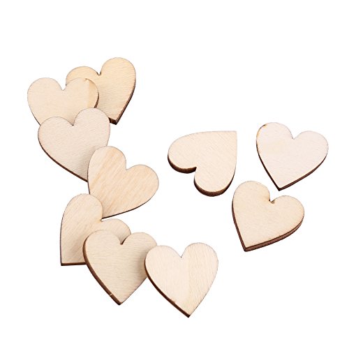 Ailgely Herzformen aus Holz, 100 Stück, 10–80 Mm, Bastelverzierungen für Hochzeiten, Kunst, Scrapbooking (20mm) von Ailgely