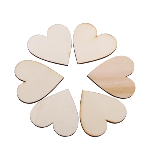 Herzformen aus Holz, 100 Stück, 10–80 Mm, Bastelverzierungen für Hochzeiten, Kunst, Scrapbooking (40mm) von Ailgely