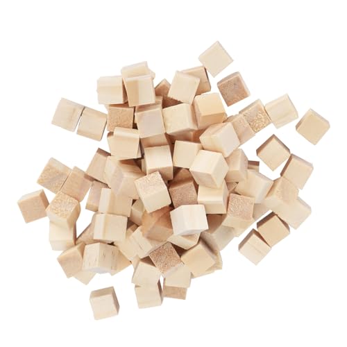 Holzwürfel, Kiefernholz, Quadratisch, Blanko, Blöcke, DIY, Basteln, Puzzle, Spielzeug, 100 Stück, 10 Mm von Ailgely