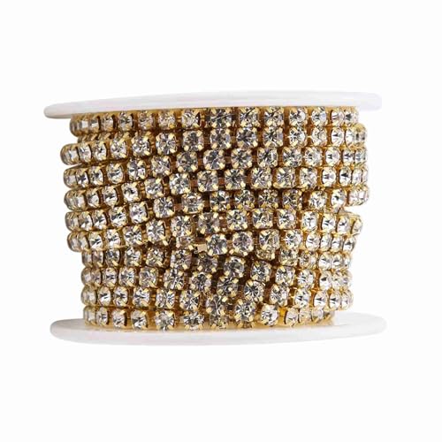 Kristall Strass Kette DIY Mode Close Cup Kette Bekleidung Schönheit Zubehör Für Hochzeit Party (Gold) von Ailgely