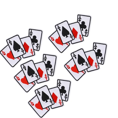 Poker Ace Kleidung Patch Eisen auf Spielkarte Applikation DIY T-Shirt Stoff Aufkleber Klassisches Design für Textilzubehör von Ailgely