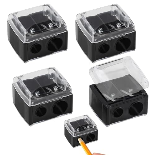 Aililong 4 Stück Pencil Sharpener Anspitzer-Set für dicke Stifte, tragbares Kosmetik Bleistift Anspitzer, Make-up Spitzer, für Lipliner und Eyeliner-Stift, Augenbrauenstift Spitzer von Aililong