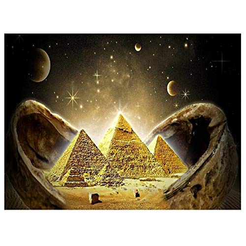 DIY 5D Diamant Malerei Set Malen nach Zahlen Ägyptische Pyramiden Diamond Painting Bilder Kits Erwachsene Crystal Strass Diamant Stickerei Kreuzstich Art Craft für Home Wand Dekoration 40x50cm/16x20in von Ailne