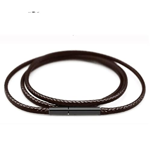 Aimanter Halskette Kordel 40-70cm Schwarz Lederband Wachsseil Spitze Kette mit Edelstahl Drehverschluss für DIY Halsketten Schmuckherstellung 2mm,65cm von Aimanter