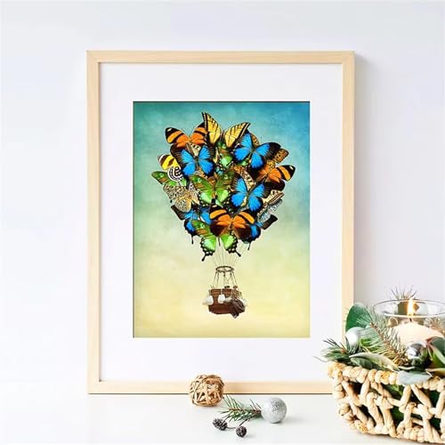 5D Diamond Painting Erwachsene,Bunter Schmetterling Diamant Painting Bilder Set DIY Vollbohrer Runden Diamant Cross Stickerei Malerei Kits für Home Wanddekoration - 40x70cm von Aimaor