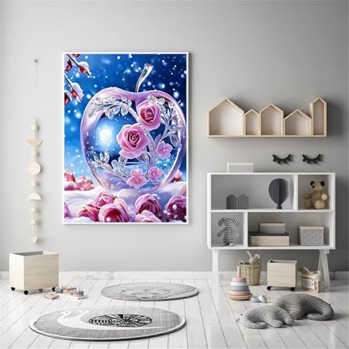 5D Diamond Painting Erwachsene,Eisrose Diamant Painting Bilder Set DIY Vollbohrer Runden Diamant Cross Stickerei Malerei Kits für Home Wanddekoration - 50x80cm von Aimaor