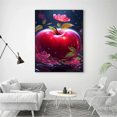 5D Diamond Painting Erwachsene,Fruchtrot Diamant Painting Bilder Set DIY Vollbohrer Runden Diamant Cross Stickerei Malerei Kits für Home Wanddekoration - 40x60cm von Aimaor