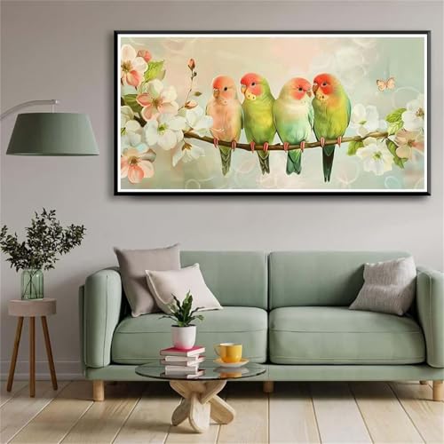 5D Diamond Painting Set für Erwachsene,Papageienblume Diamant Art DIY Full Round Drill Kunst Malerei Stickerei Set Kreuzstich Bilder,für Home Wand Dekor - 30x60cm von Aimaor