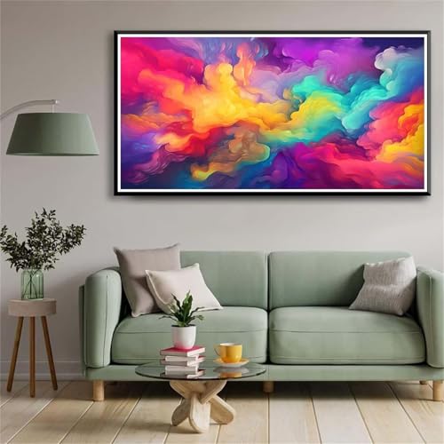 5D Diamond Painting Set für Erwachsene,Rauchfarben Diamant Art DIY Full Round Drill Kunst Malerei Stickerei Set Kreuzstich Bilder,für Home Wand Dekor - 60x120cm von Aimaor