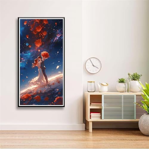 5D Diamond Painting Set für Erwachsene,Romantisches Paar Diamant Art DIY Full Round Drill Kunst Malerei Stickerei Set Kreuzstich Bilder,für Home Wand Dekor - 30x60cm von Aimaor