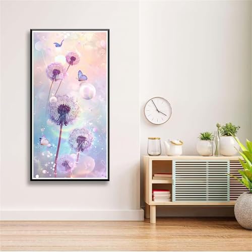 5D Diamond Painting Set für Erwachsene,Schmetterlingspflanzen Diamant Art DIY Full Round Drill Kunst Malerei Stickerei Set Kreuzstich Bilder,für Home Wand Dekor - 40x80cm von Aimaor