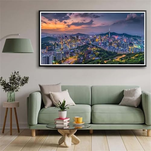 5D Diamond Painting Set für Erwachsene,Schöne Stadt Diamant Art DIY Full Round Drill Kunst Malerei Stickerei Set Kreuzstich Bilder,für Home Wand Dekor - 30x60cm von Aimaor