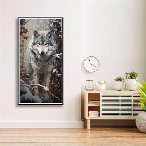 5D Diamond Painting Set für Erwachsene,Wintertiere Diamant Art DIY Full Round Drill Kunst Malerei Stickerei Set Kreuzstich Bilder,für Home Wand Dekor - 50x120cm von Aimaor