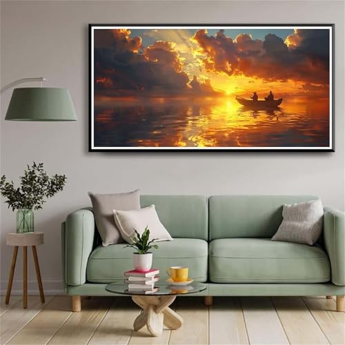 DIY Sonnenuntergang Landschaft Diamant Painting für Erwachsene,5D Diamond Painting Bilder für Anfänger,Full Drill Gem Art Painting Kits für Home Wall Decor Geschenke - Square Drill(30x60cm) von Aimaor