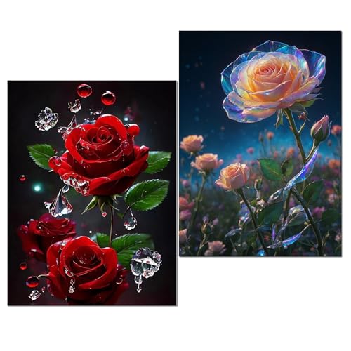 Aimorty Diamond Painting set,Diamond Painting Kinder,2 Stück 5D Diamant Painting Bilder mit Diamond Painting Zubehör für Das wohnzimmer,Die Schlafzimmer, Die Büros Wände von Aimorty