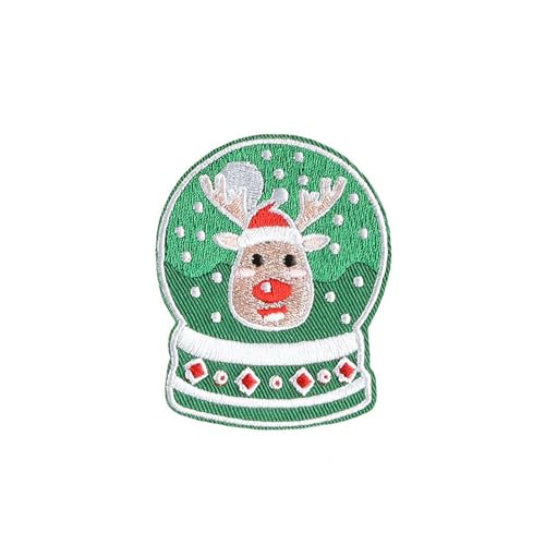 Bestickte Weihnachtsflicken zum Aufbügeln für Kinder und Erwachsene, niedlicher Weihnachtsbaum, Weihnachtsmann, festliche Designs, Stickapplikationen für Kleidung von Ainiupi