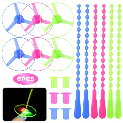 Ainiv Mitgebsel Kindergeburtstag Propeller Leuchtspielzeug 6Pcs Gastgeschenke 5-10 Jahre Give Aways Kinder Leuchtendes Fliegendes Spielzeug Party Gadgets Led Mitbringsel Geschenke Wundertüte von Ainiv