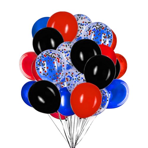 50 Stück 12 Zoll Luftballons Mattes Rote Blau und Schwarz,Helium Konfetti Ballons für Geburtstag, Hochzeiten von Ainmto