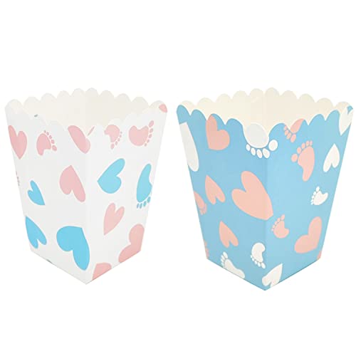 Ainmto 24 Stück Popcorn Boxen Rosa Blau,Popcorn Tüten Gender Reveal,Popcorn Kästen,Mini Papier Popcorn Behälter für Party Deko von Ainmto