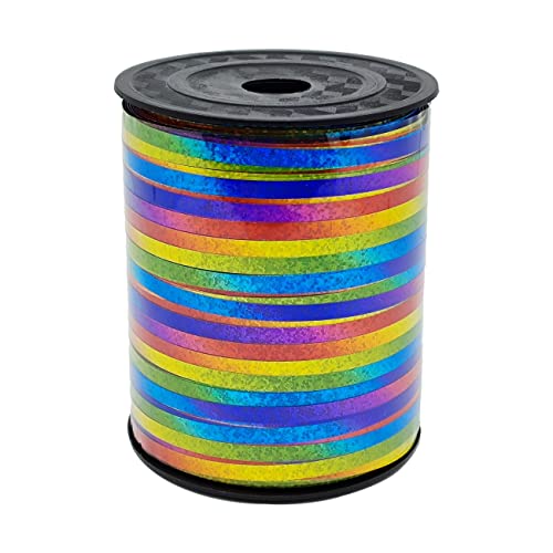 Ainmto 450M Regenbogen Ringelband, Glitzer Ballonband Bunt, Geschenkband, Ballon-Kräuselbänder für Dekoration von Ainmto