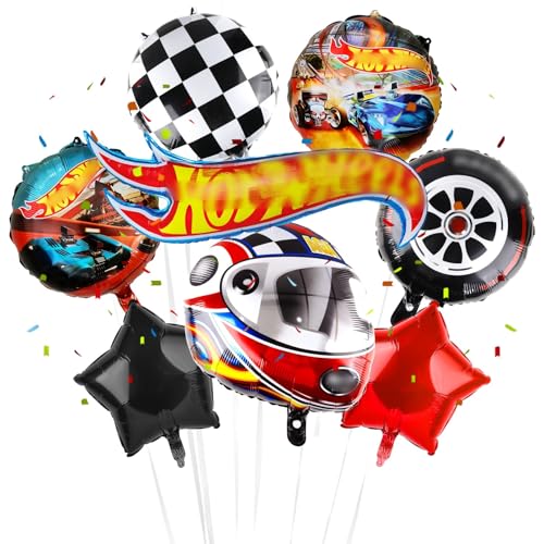 Auto Geburtstagsdeko Wheels Luftballons für Jungen- Kindergeburtstag Deko Car Folienballon Happy Birthday Geburtstag Groß Balloon Partyzubehör für Kinder Racing Theme Party Geburtstag Supplies Ballon von Ainvliya