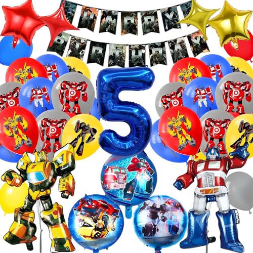 Geburtstagsdeko 5 Jahre Jungen Luftballons- 3D Folienballon Latexballon Kindergeburtstag Deko Happy Birthday Geburtstag Balloon Banner für Kinder Party Hintergrunden Supplies Deko Geburtstagsdeko 5 Jahre Jungen Luftballons- 3D Folienballon Latexballon Kindergeburtstag Deko Happy Birthday Geburtstag Balloon Banner für Kinder Party Hintergrunden Supplies Deko von Ainvliya