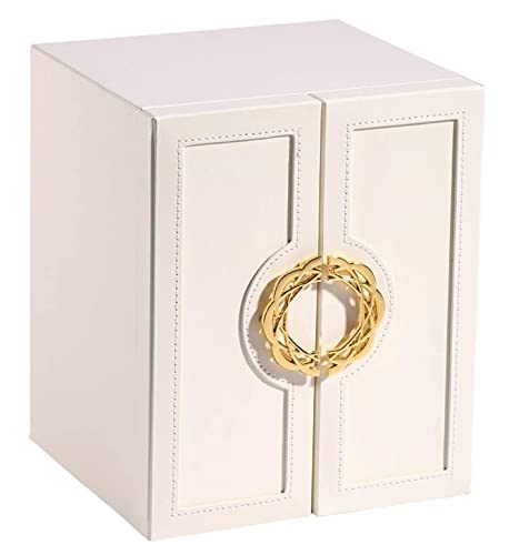 Aioneer Schmucketui Schmuckschatulle Schmuck-Organizer Luxus-Schmuckschatulle aus Leder für Ringe Ohrringe Halsketten Uhren Aufbewahrungsbox für den Haushalt 5-lagige Schmuc(White 20 * 18.3 * 24.3cm) von Aioneer