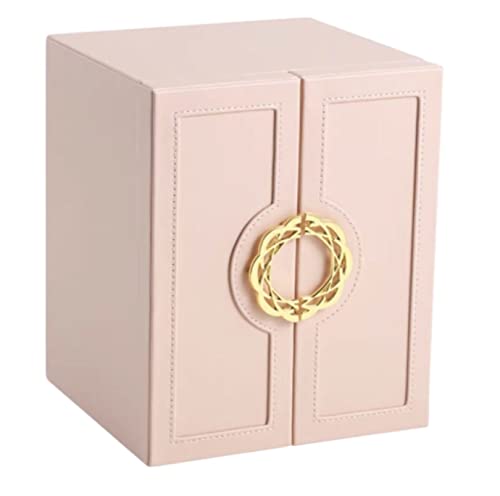 Aioneer Schmucketui Schmuckschatulle Schmuck-Organizer Schmuckschatulle Luxus-Schmuckschatulle aus Leder Ring-Ohrring-Halsketten-Aufbewahrungsbox Haushalt 5-lagige Schmuckschatul(Pink 20 * 18 * 24cm) von Aioneer