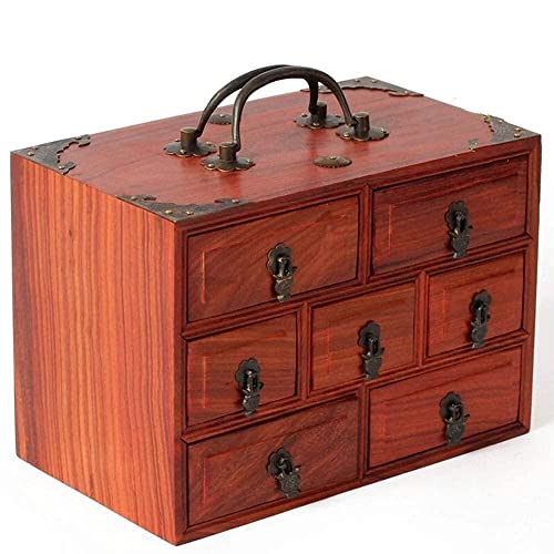 Aioneer Schmuckkoffer Organizer Schmucktruhe Retro Griff Schmuckschatulle Holz Damen Schmuckschatulle Aufbewahrung Geschenk von Aioneer