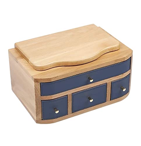 Schmuckschatulle Schmuckschatulle Schmucketui Organizer Schmuckaufbewahrung Holz Schmuckschatulle Organizer Schmucketui Aufbewahrung Ringe Ohrringe Frauen Aufbewahrung Sc(Blu 30*19.5*10cm) von Aioneer