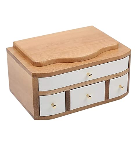 Schmuckschatulle Schmuckschatulle Schmucketui Organizer Schmuckaufbewahrung Holz Schmuckschatulle Organizer Schmucketui Aufbewahrung Ringe Ohrringe Frauen Aufbewahrung Sc(white 30*19.5*10cm) von Aioneer