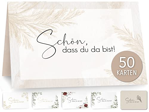 luftundliebe 50 Tischkarten Hochzeit, Namensschilder Hochzeit, Platzkarten Hochzeit, Tischkarten Geburtstag, Namenskarten Hochzeit – Pampasgras von luftundliebe