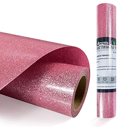 Glitzer-Wärmetransfer-Vinylrollen zum Aufbügeln mit Pinzette für Cricut Cameo als Weihnachtsgeschenk, personalisierbar, einfach zu Unkraut-Aufbügeln (Glitzer-Rosa) von Airabbit