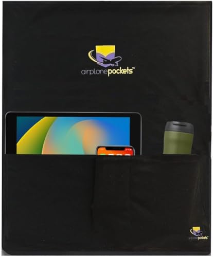 Airplane Pockets Flugzeug-Tablett-Tischdecke,Sitzrücken-Organizer & Aufbewahrung für persönliche Gegenstände,saubere, praktische, erweiterbare Taschen,Sanitär-Reiseutensilien zum Fliegen,Medientasche von Airplane Pockets